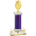 Premium Single Purple Carbon Fiber Second Place Pickleball Trophy
