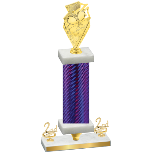 Premium Single Purple Carbon Fiber Second Place Pickleball Trophy