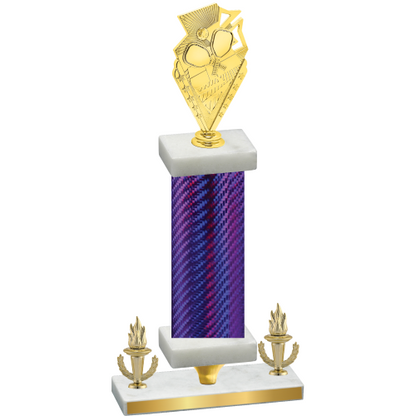 Premium Single Purple Carbon Fiber Victory Pickleball Trophy