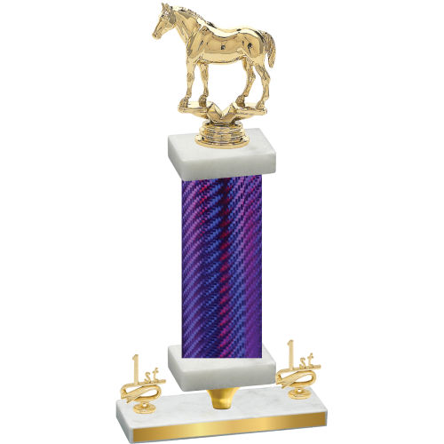 Premium Single Purple Carbon Fiber First Place Horses Trophy