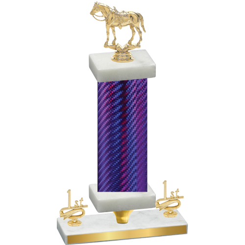 Premium Single Purple Carbon Fiber First Place Horses Trophy