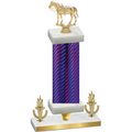 Premium Single Purple Carbon Fiber Victory Horses Trophy