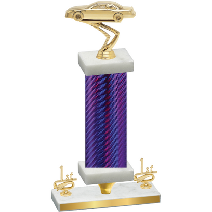 Premium Single Purple Carbon Fiber First Place Cars Trophy