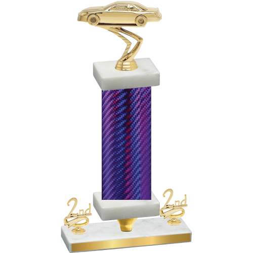 Premium Single Purple Carbon Fiber Second Place Cars Trophy