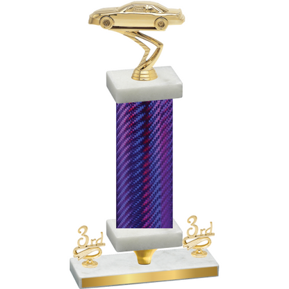 Premium Single Purple Carbon Fiber Third Place Cars Trophy