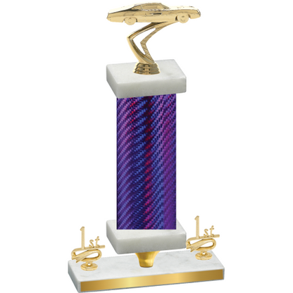 Premium Single Purple Carbon Fiber First Place Cars Trophy