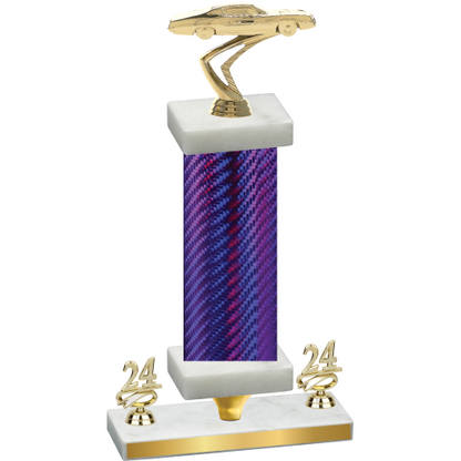 Premium Single Purple Carbon Fiber Year Cars Trophy