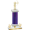 Premium Single Purple Carbon Fiber Fourth Place Archery Trophy