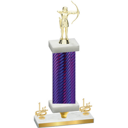 Premium Single Purple Carbon Fiber First Place Archery Trophy