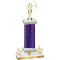 Premium Single Purple Carbon Fiber Fourth Place Archery Trophy
