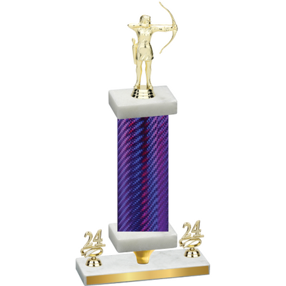 Premium Single Purple Carbon Fiber Year Archery Trophy