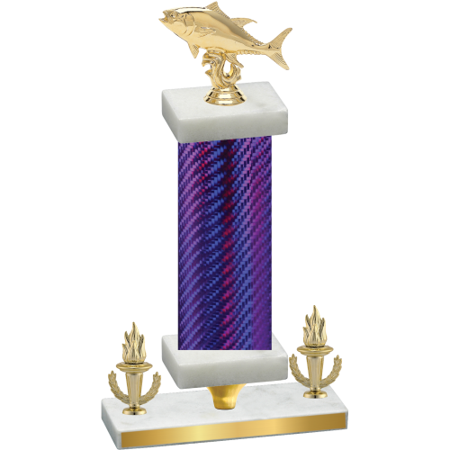 Premium Single Purple Carbon Fiber Victory Fishing Trophy