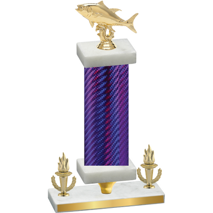 Premium Single Purple Carbon Fiber Victory Fishing Trophy