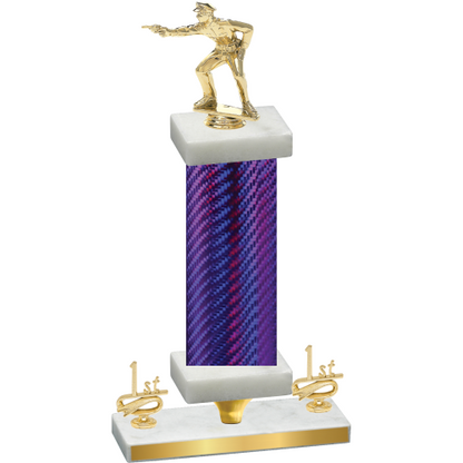 Premium Single Purple Carbon Fiber First Place Shooter Trophy