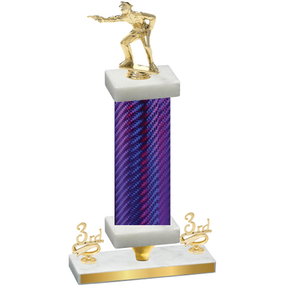 Premium Single Purple Carbon Fiber Third Place Shooter Trophy