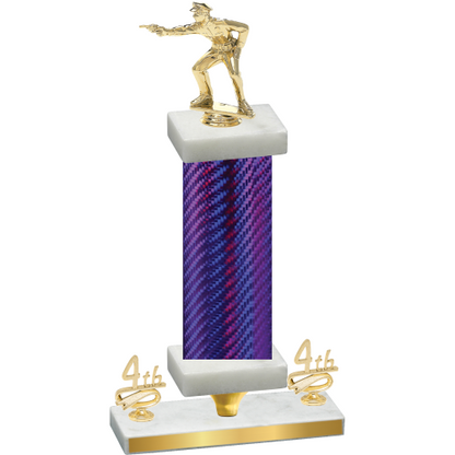 Premium Single Purple Carbon Fiber Fourth Place Shooter Trophy