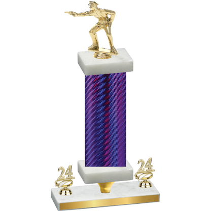 Premium Single Purple Carbon Fiber Year Shooter Trophy