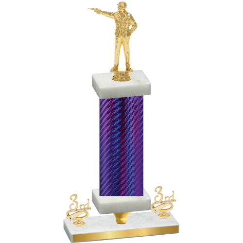 Premium Single Purple Carbon Fiber Third Place Shooter Trophy