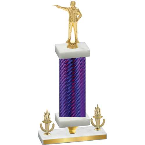 Premium Single Purple Carbon Fiber Victory Shooter Trophy