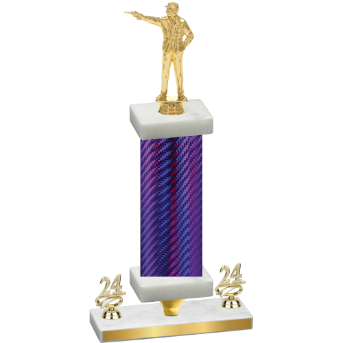 Premium Single Purple Carbon Fiber Year Shooter Trophy