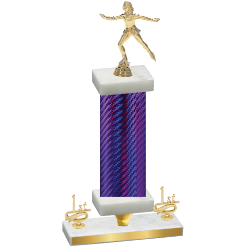 Premium Single Purple Carbon Fiber First Place Skater Trophy