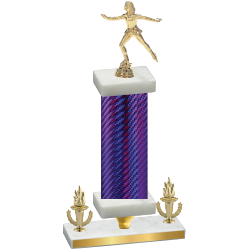 Premium Single Purple Carbon Fiber Victory Skater Trophy