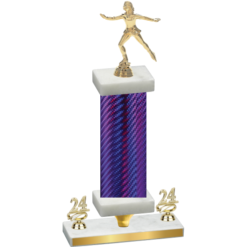 Premium Single Purple Carbon Fiber Year Skater Trophy