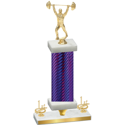 Premium Single Purple Carbon Fiber First Place Weights Trophy