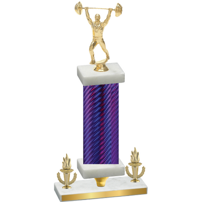 Premium Single Purple Carbon Fiber Victory Weights Trophy