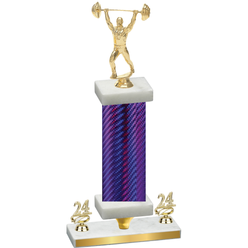 Premium Single Purple Carbon Fiber Year Weights Trophy