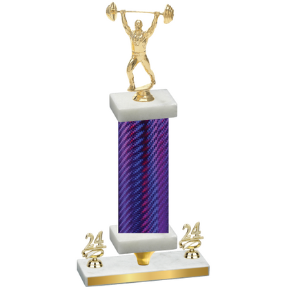 Premium Single Purple Carbon Fiber Year Weights Trophy