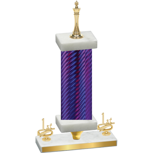 Premium Single Purple Carbon Fiber First Place Chess Trophy