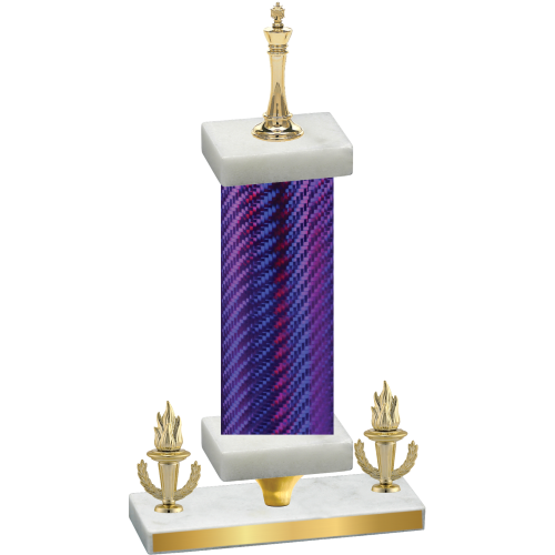 Premium Single Purple Carbon Fiber Victory Chess Trophy