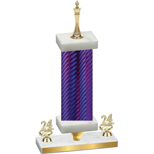 Premium Single Purple Carbon Fiber Year Chess Trophy