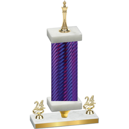 Premium Single Purple Carbon Fiber Year Chess Trophy