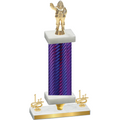 Premium Single Purple Carbon Fiber First Place Holiday Trophy