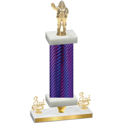 Premium Single Purple Carbon Fiber Third Place Holiday Trophy