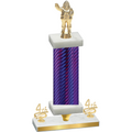 Premium Single Purple Carbon Fiber Fourth Place Holiday Trophy