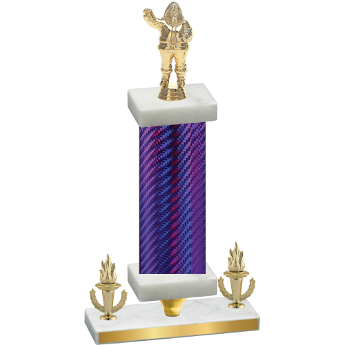 Premium Single Purple Carbon Fiber Victory Holiday Trophy