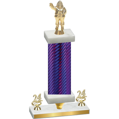 Premium Single Purple Carbon Fiber Year Holiday Trophy