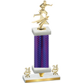 Premium Single Purple Carbon Fiber Year Flag Football Trophy
