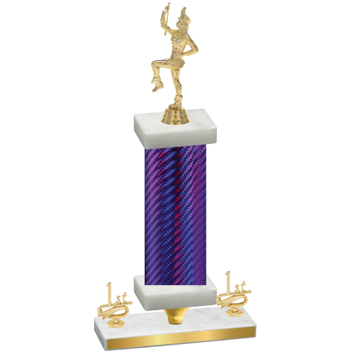 Premium Single Purple Carbon Fiber First Place Majorette Trophy