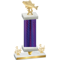 Premium Single Purple Carbon Fiber Third Place Fishing Trophy