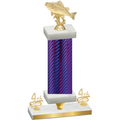 Premium Single Purple Carbon Fiber Fourth Place Fishing Trophy