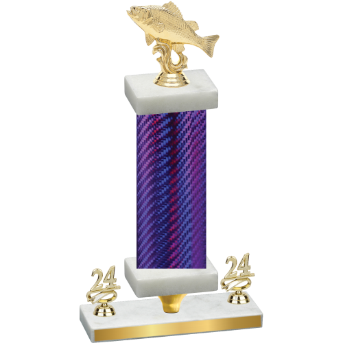 Premium Single Purple Carbon Fiber Year Fishing Trophy