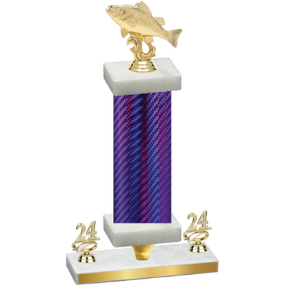 Premium Single Purple Carbon Fiber Year Fishing Trophy