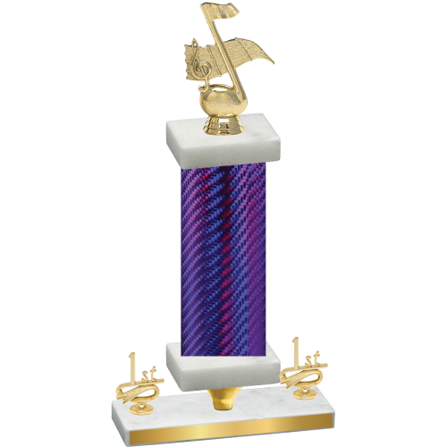 Premium Single Purple Carbon Fiber First Place Music Trophy