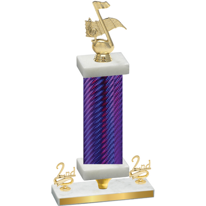 Premium Single Purple Carbon Fiber Second Place Music Trophy