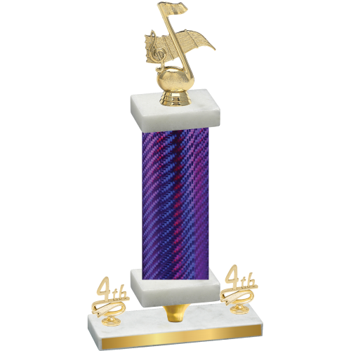 Premium Single Purple Carbon Fiber Fourth Place Music Trophy