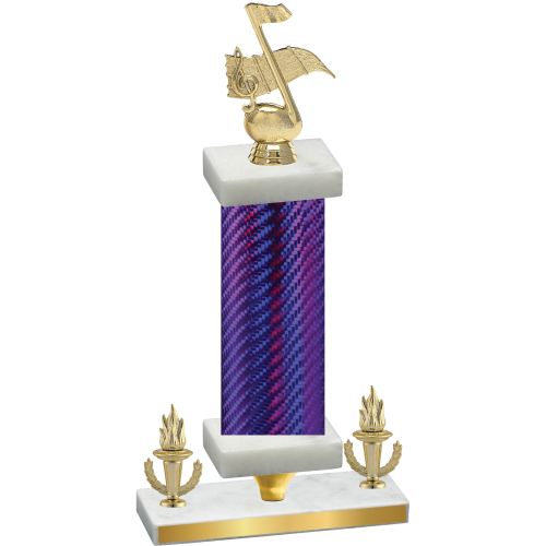 Premium Single Purple Carbon Fiber Victory Music Trophy